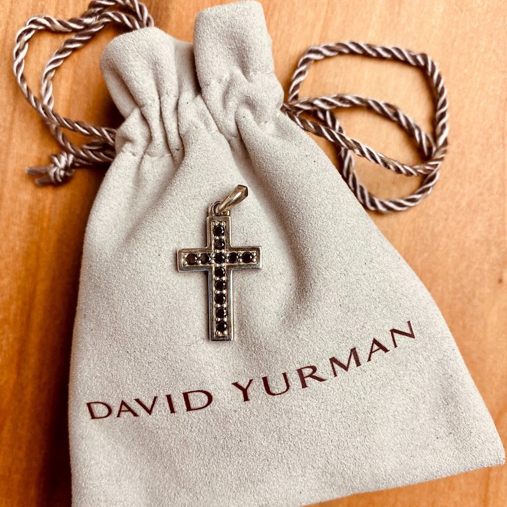 Black Diamond and Silver David Yurman Cross
